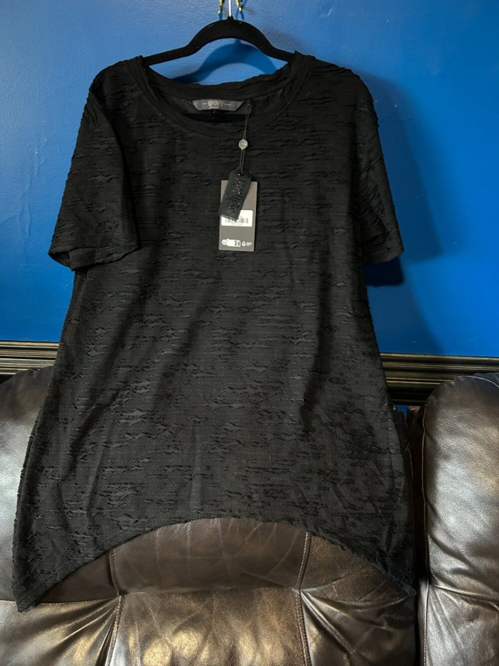Killstar Phantasmira textured pucketed sharkbite asymmetrical top S-M-L NWT Goth